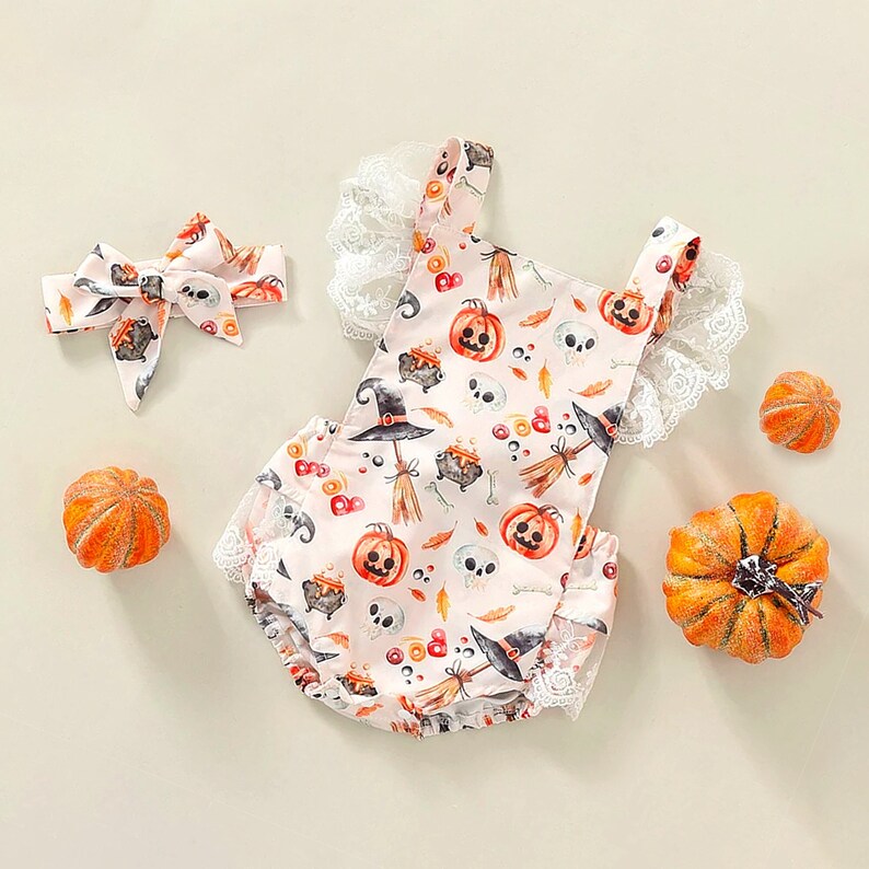 Baby girl Pumpkin Romper - Créatrice ETSY : AmimamiDoll 