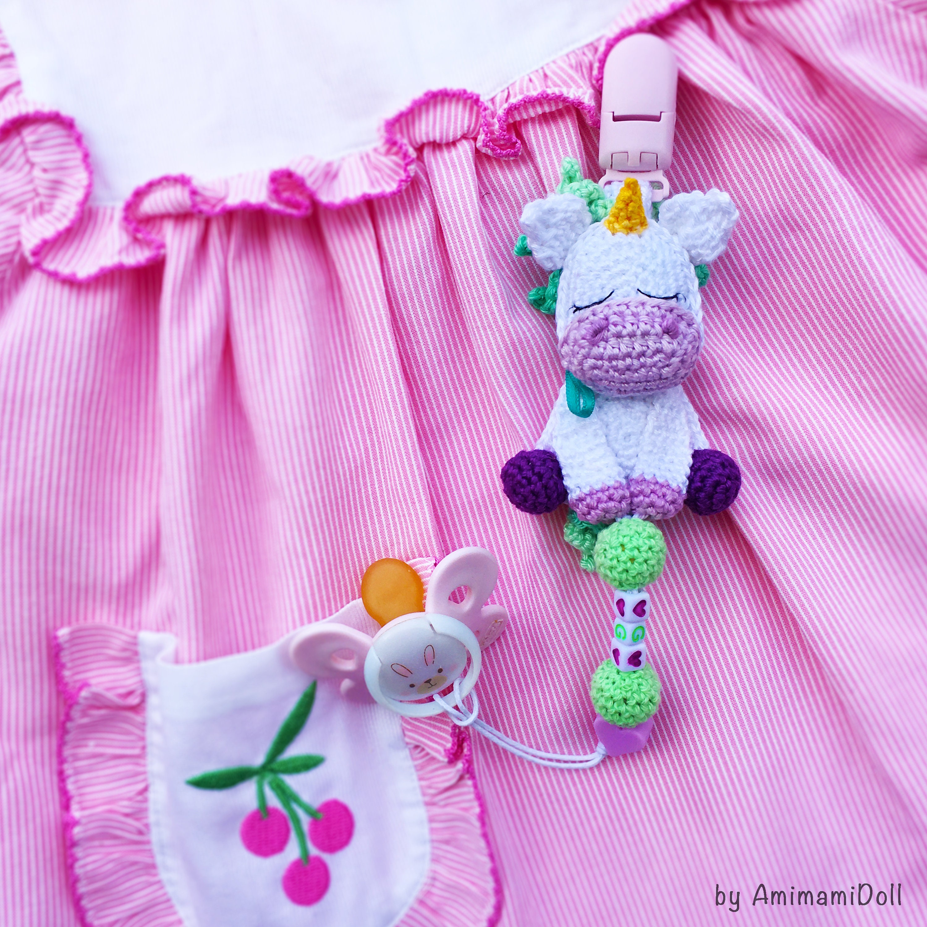 Personalized Pacifier Holder Unicorn Baby Shower Gift Newborn Etsy