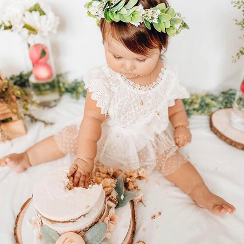 Baby Girl Lace Romper Boho Cake Smash Outfit Girl Newborn and Etsy