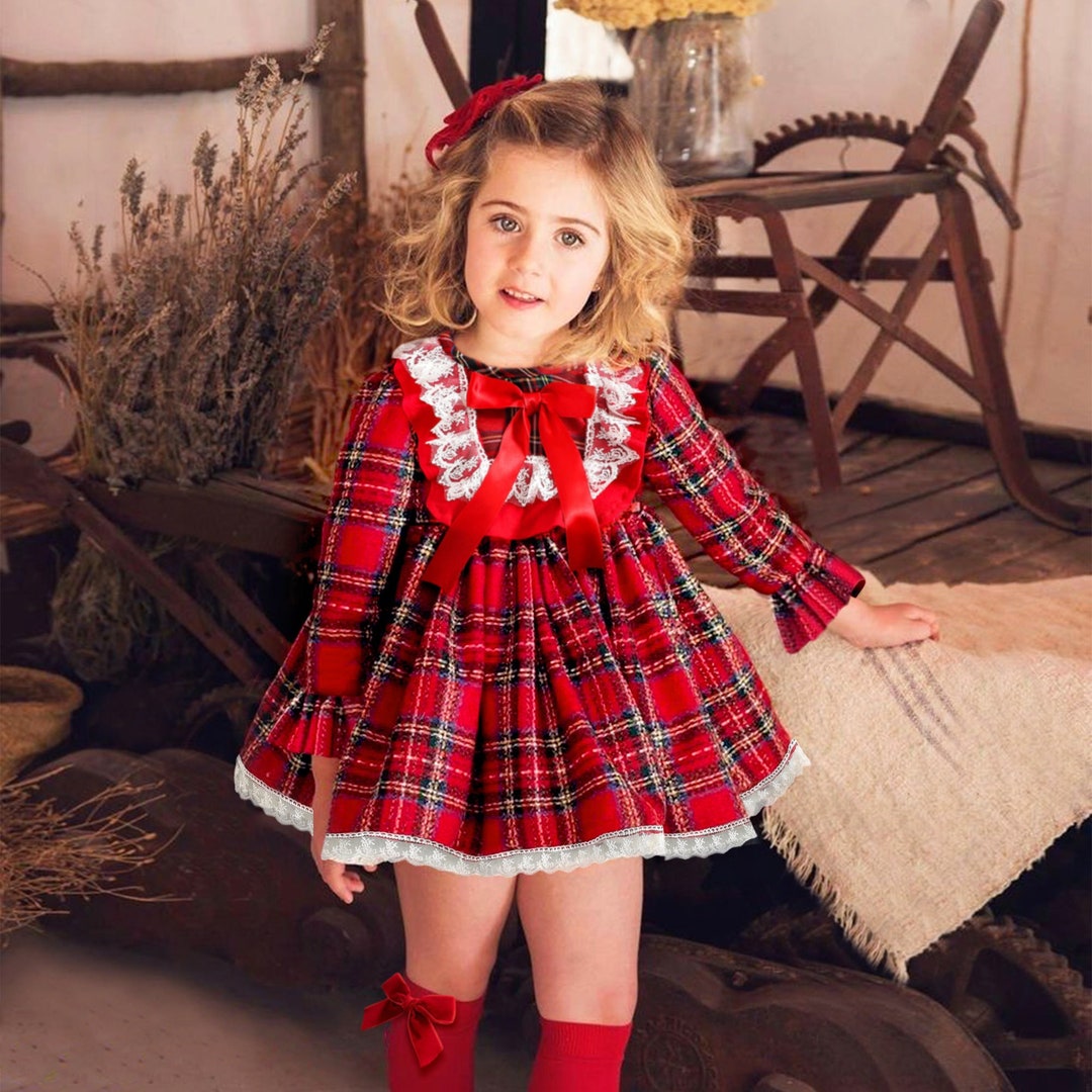 Baby Girl Christmas Dress Red Plaid Little Girl Toddler Xmas - Etsy