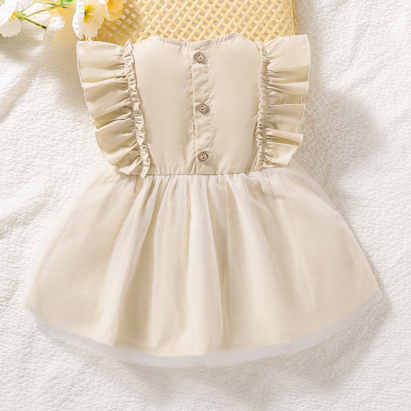 Boho Baby Girl Dress White Floral Crown. Beige Ivory Lace Etsy