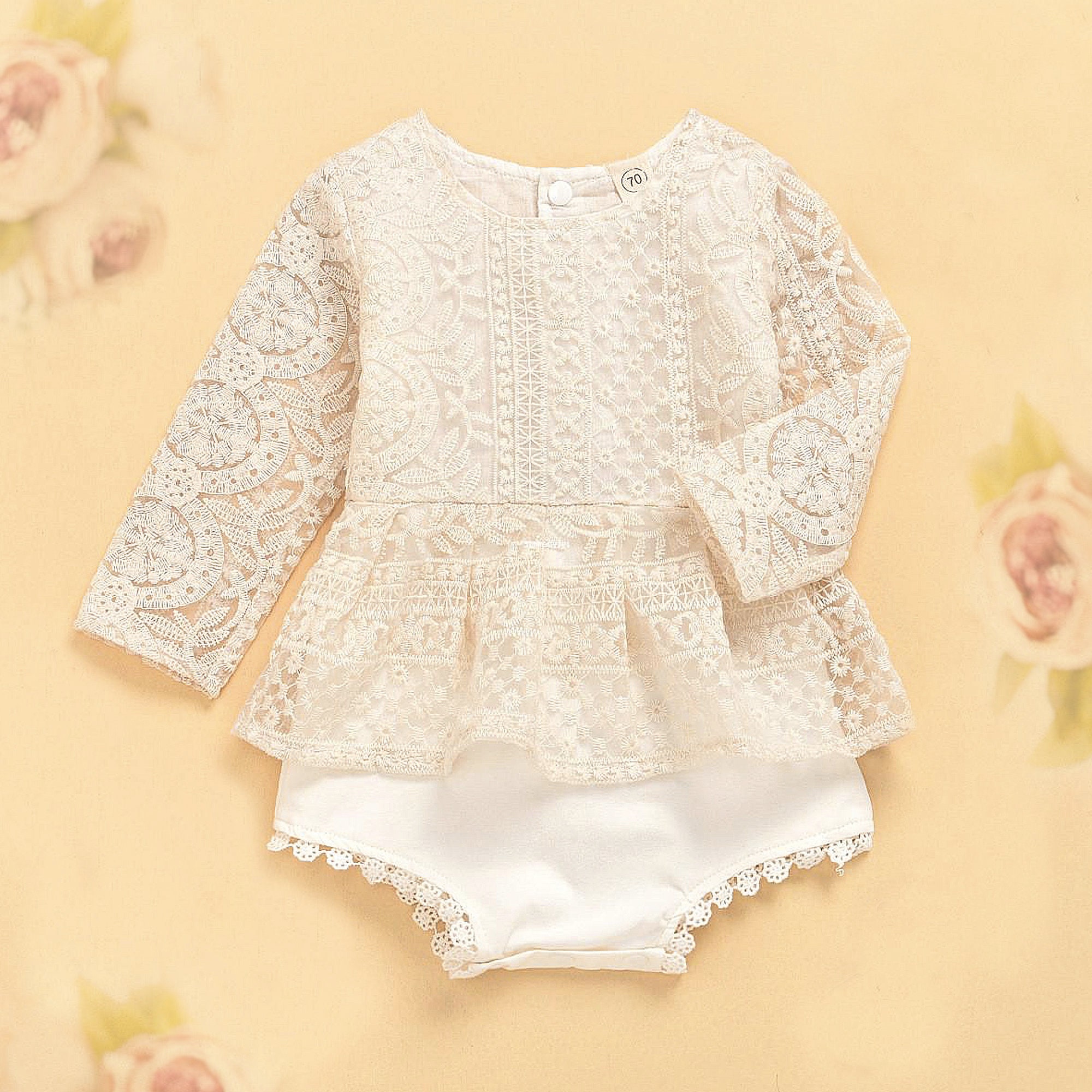 Baby Girl Lace Romper Boho Cake Smash Outfit Girl Newborn and - Etsy