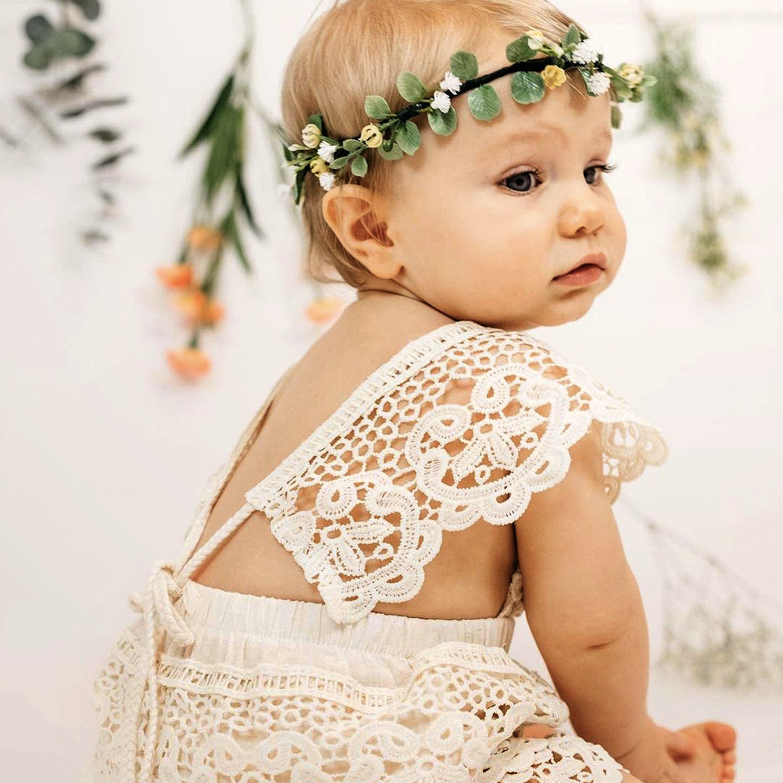 Boho Cake Smash Baby Girl Outfit First Birthday Photo Etsy UK