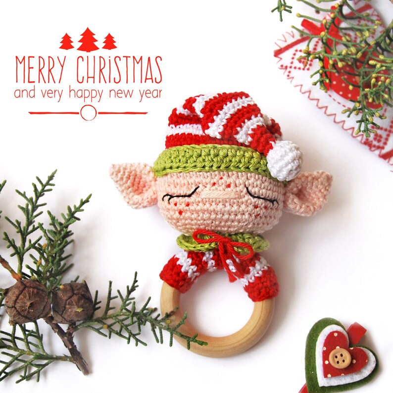 Hochet elfe de Noël Elf - Créatrice ETSY : AmimamiDoll