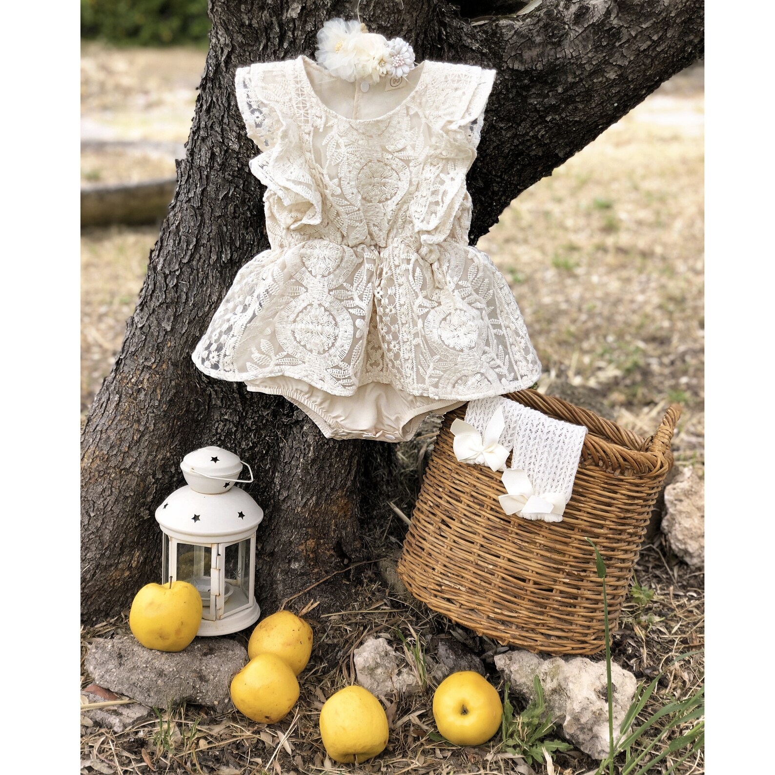 Baby Girl Boho Outfit for First Birthday Rustic Baby Romper Etsy