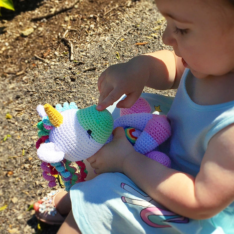 newborn and toddler 1 year birthday baby rattle Gift idea for baby girl pacifier clip Unicorn Toys Baby shower gift set: stuffed unicorn