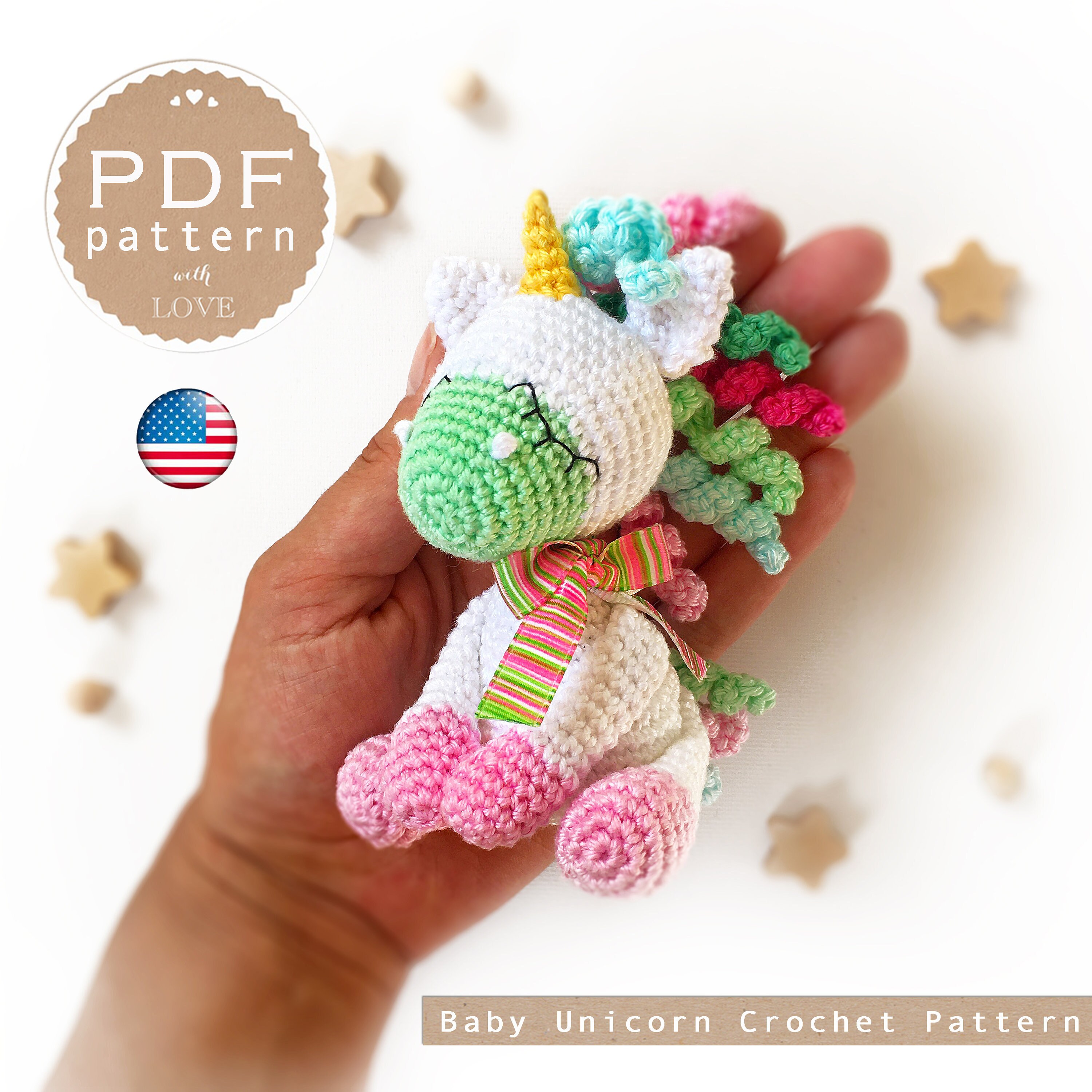 Amigurumi Crochet Pattern Little Baby Unicorn Rainbow Crochet - Etsy Amigurumi Crochet Pattern Little Baby Unicorn Rainbow Crochet - Etsy