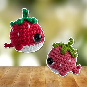Fruit Whale Series | Strawberry Whale Amigurumi Crochet Pattern