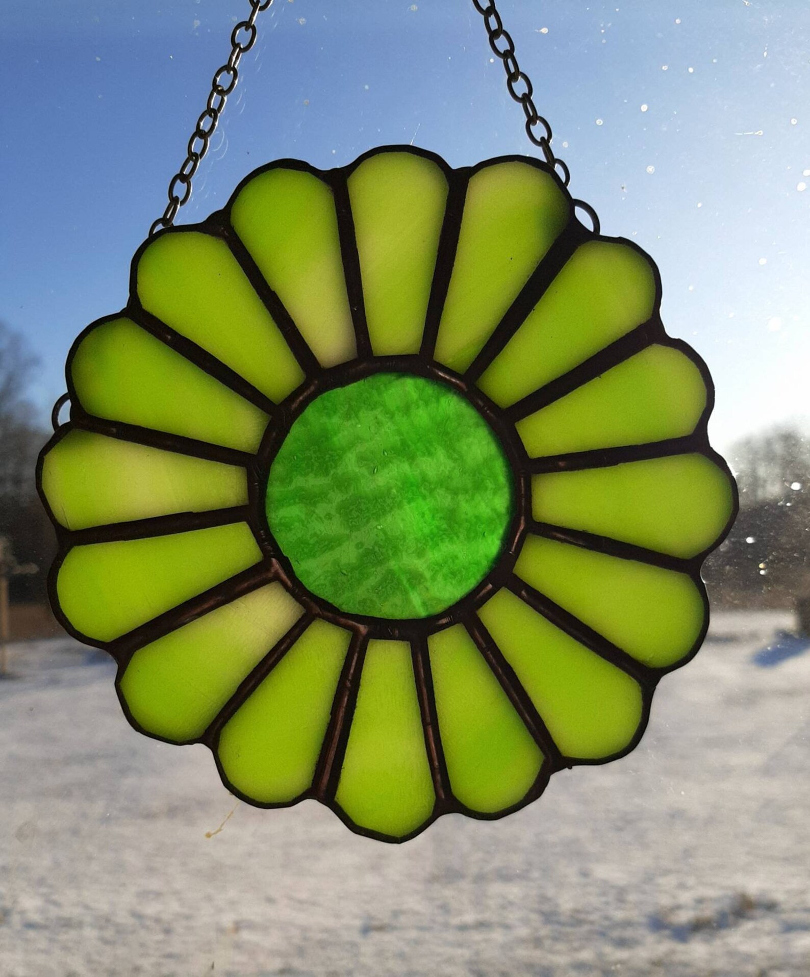 Stained Glass Daisy Suncatcher Etsy