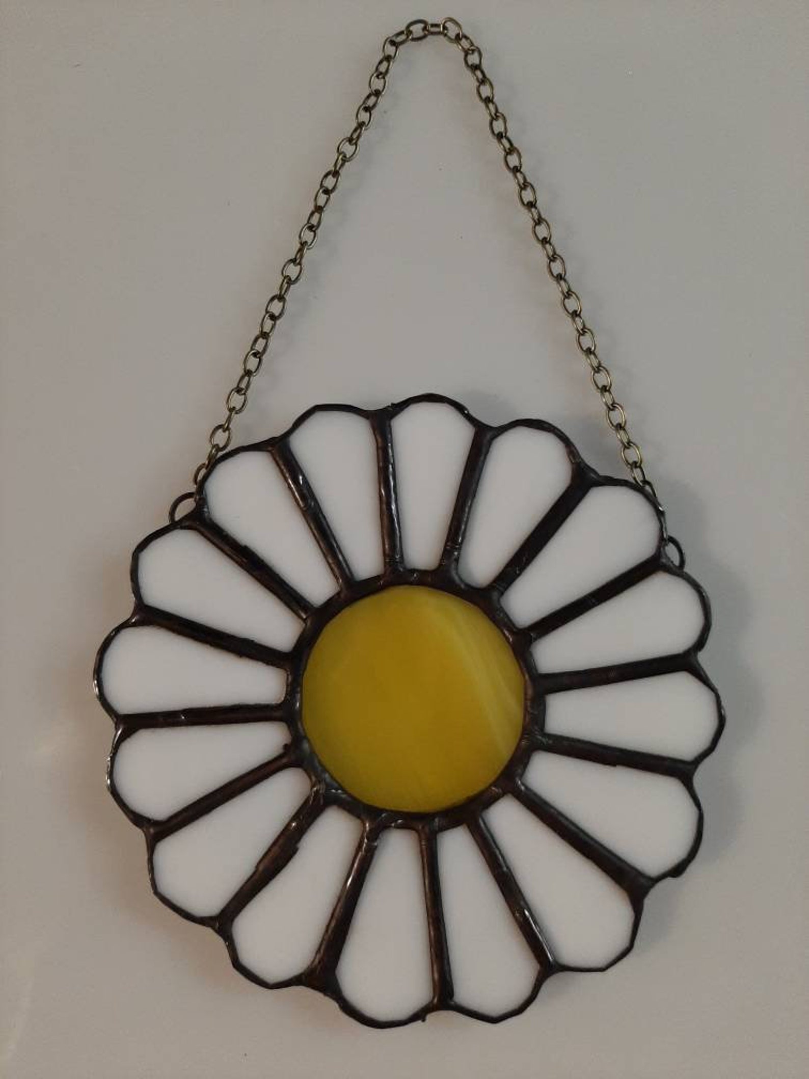 Stained Glass Daisy Suncatcher Etsy