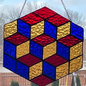 Stained Glass Geometric Squares