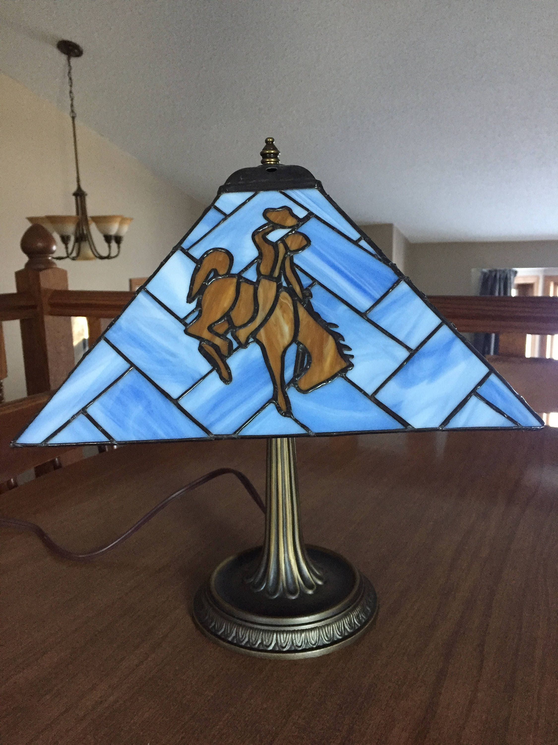 Custom made stained glass lamps. 14 inches by 12 1/2 inches. Etsy