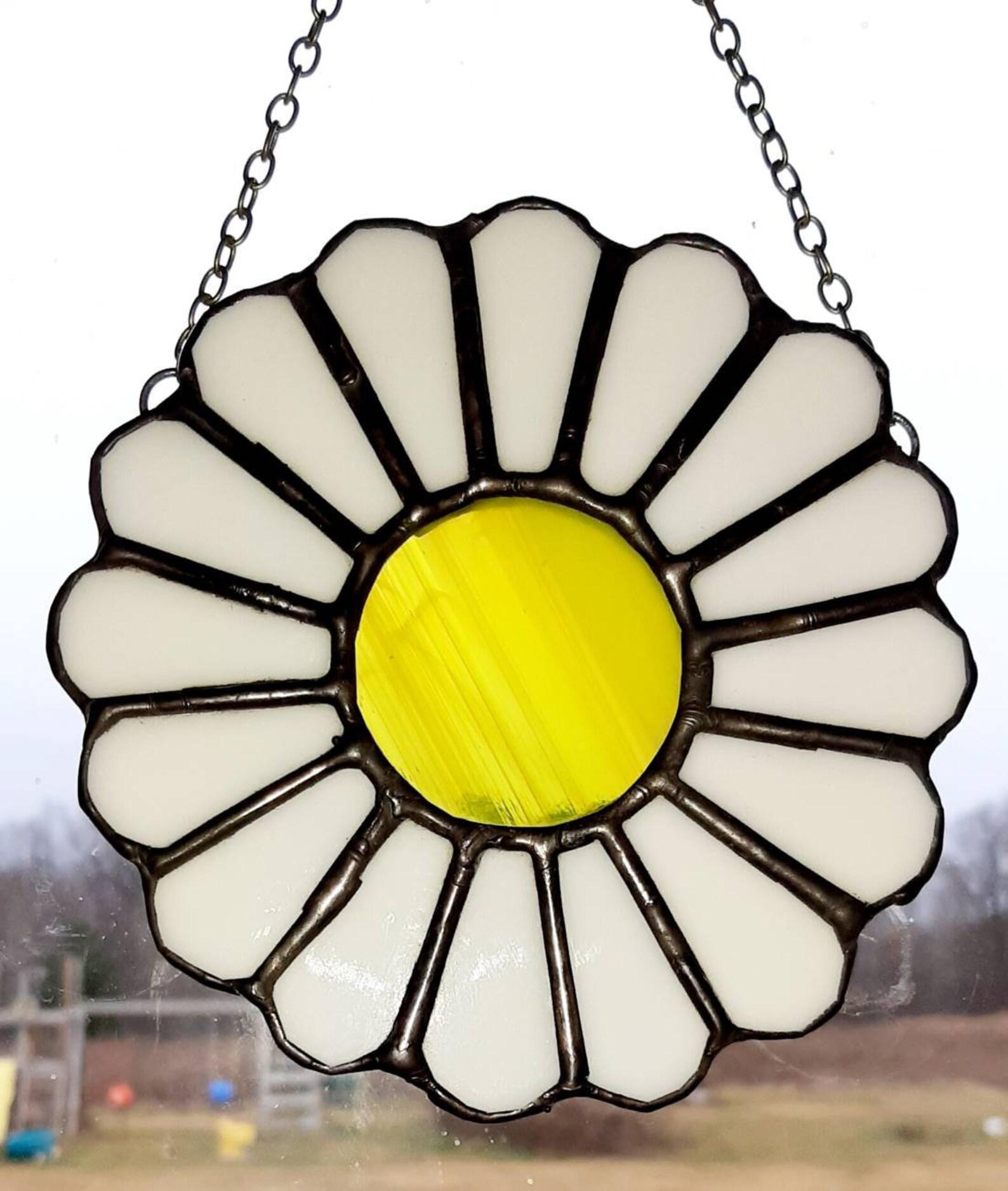 Stained Glass Daisy Suncatcher Etsy