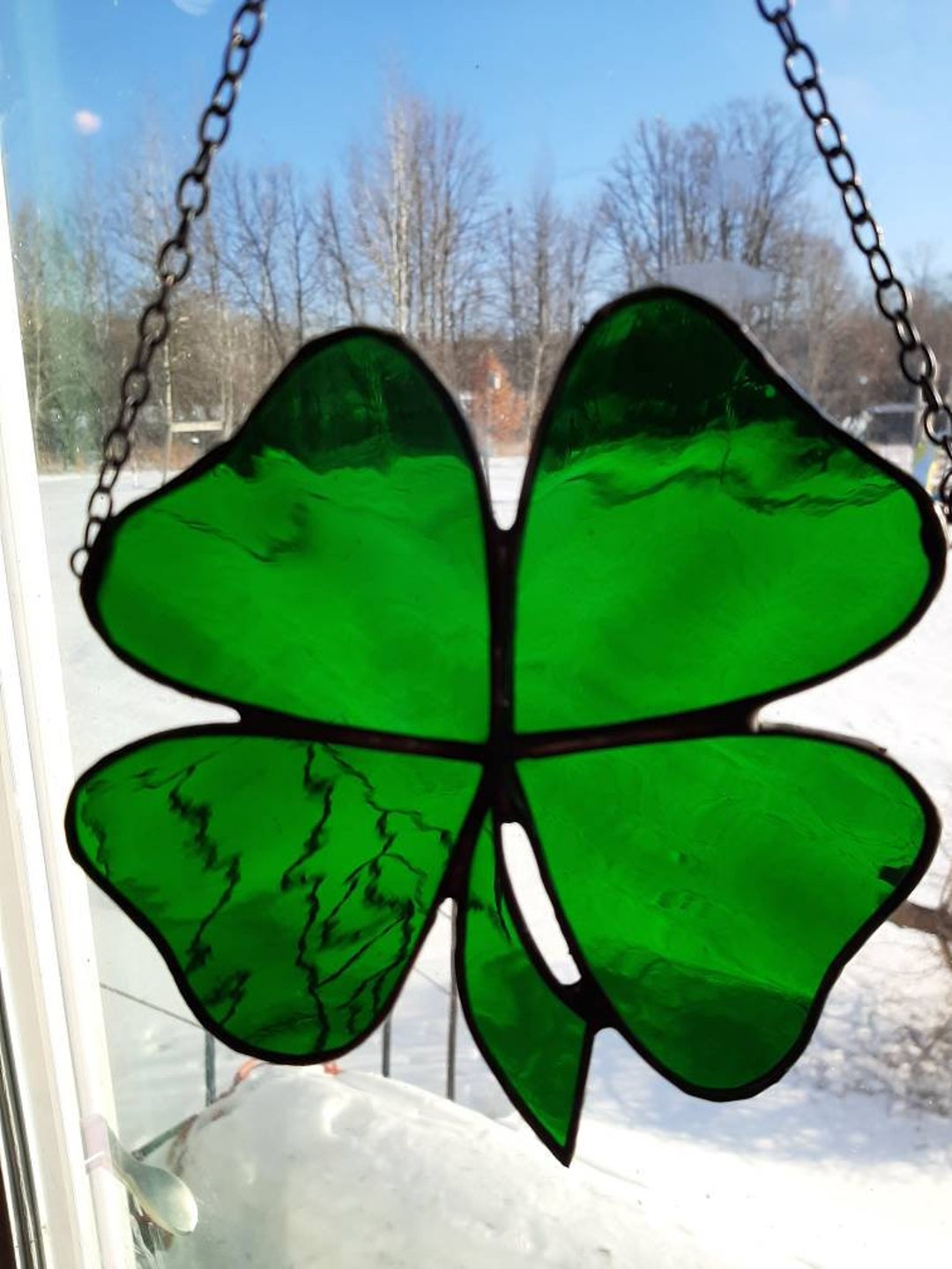 Stained Glass Irish Lucky Shamrock - Etsy