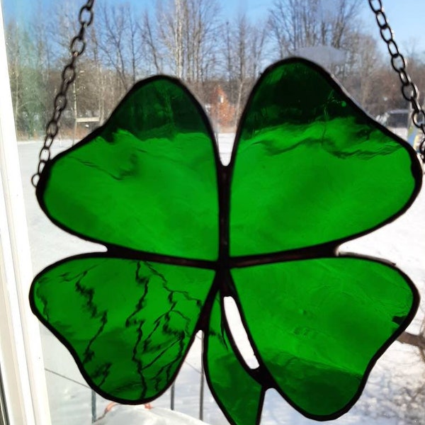 Stained Glass Irish Lucky Shamrock