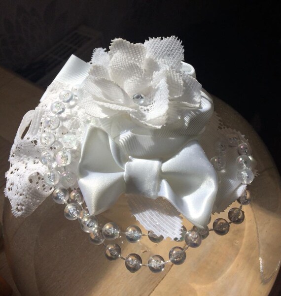 Large white hair flower deals