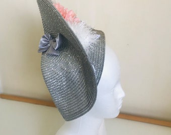 Grey Hat, statement Hats race day Ladies day Ascot original designer occasion hat by cutandbrush