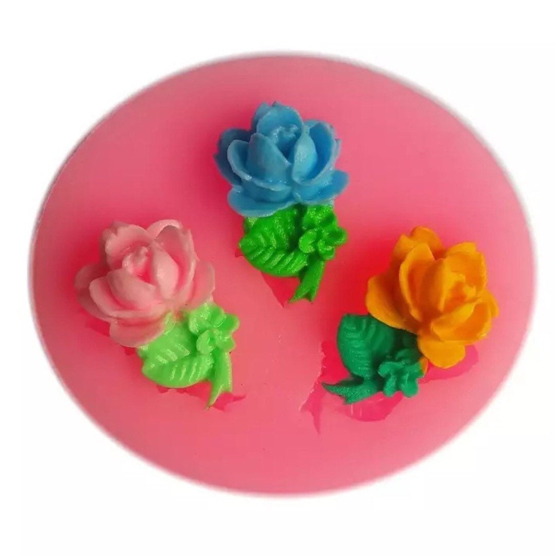 NEW Rose with Stem Silicone Mold for Fondant Gum Paste /& Chocolate