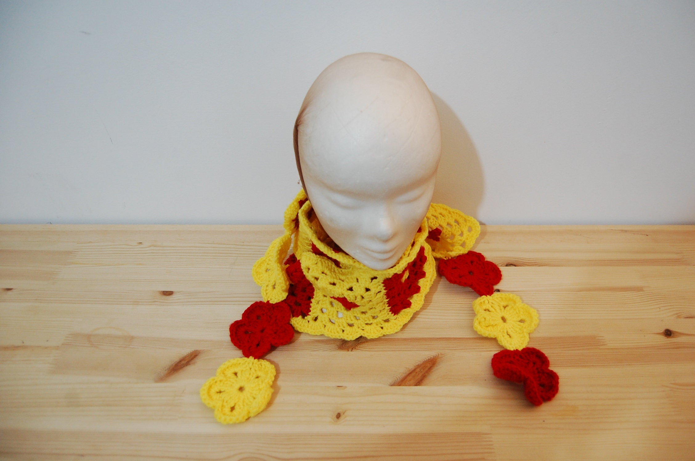 Crochet Scarf Handmade Granny Square Scarf in Sicily Colors Etsy