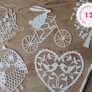 Starter Paper Cutting Template Pack includes 12 x A5 designs