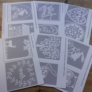 Starter Paper Cutting Template Pack includes 12 x A5 designs image 3