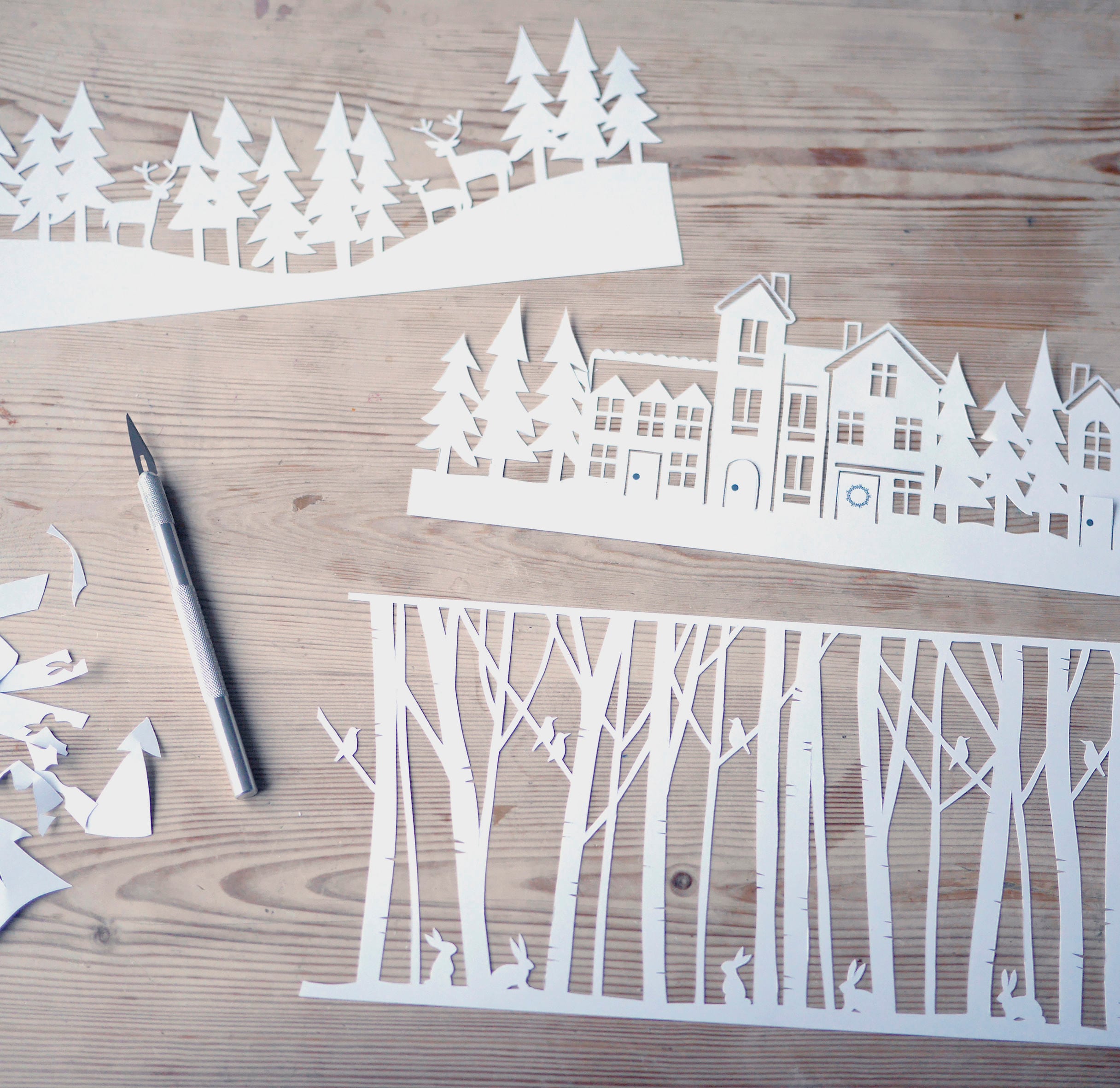Christmas Paper Cutting Template Pack Includes 3 Lanterns 6 - Etsy