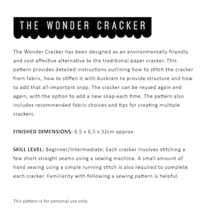 Wonder Cracker Sewing Pattern pull and snap your own reusable, fabric eco Christmas Crackers. image 7