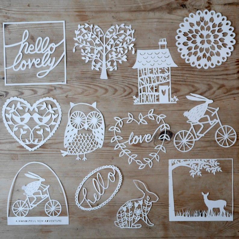 Starter Paper Cutting Template Pack includes 12 x A5 designs image 2