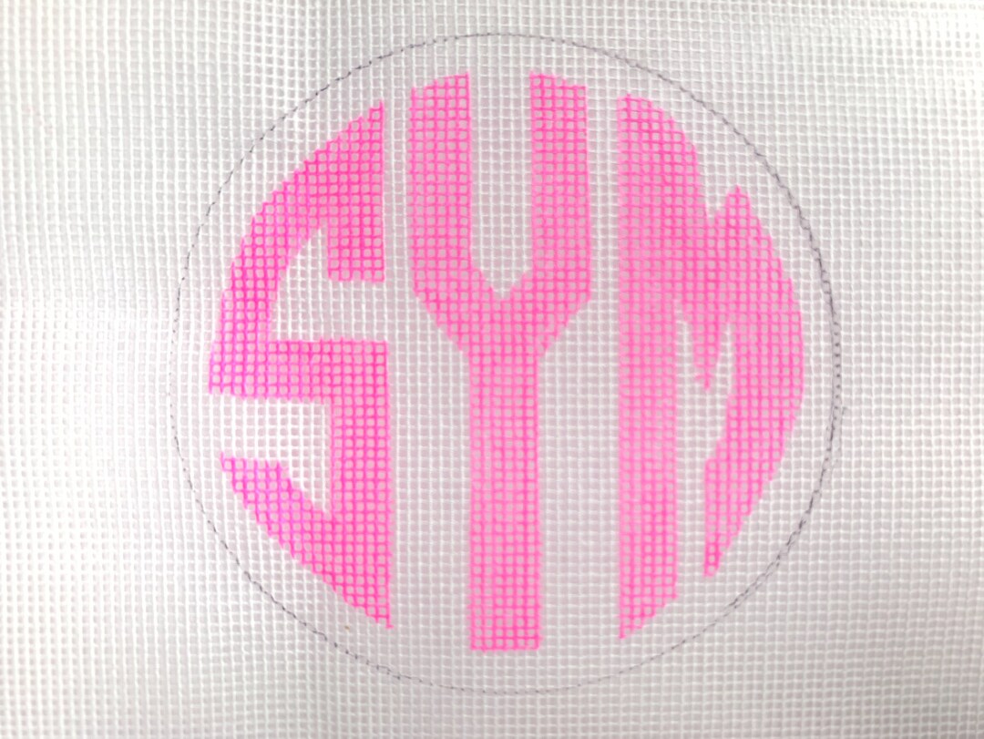 18 Count Canvas Custom Monogram Needlepoint Christmas Ornament CANVAS