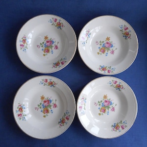 Homer Laughlin * Eierschaal Georgische multiflorale soepkommen * Set van 4 * 1944