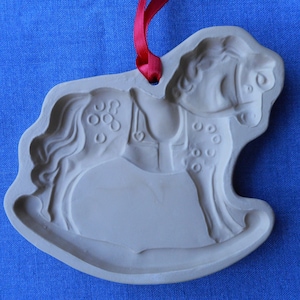 Braune Tasche Cookie Art Mould * Schaukelpferd mit Herz * 1984 * Hill Design