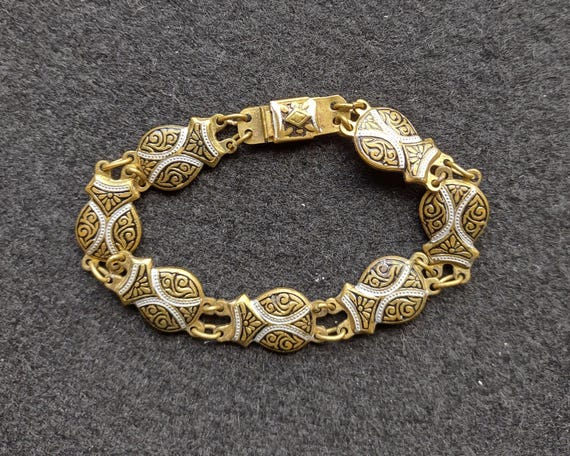 Vintage Spanish Damascene Link Bracelet