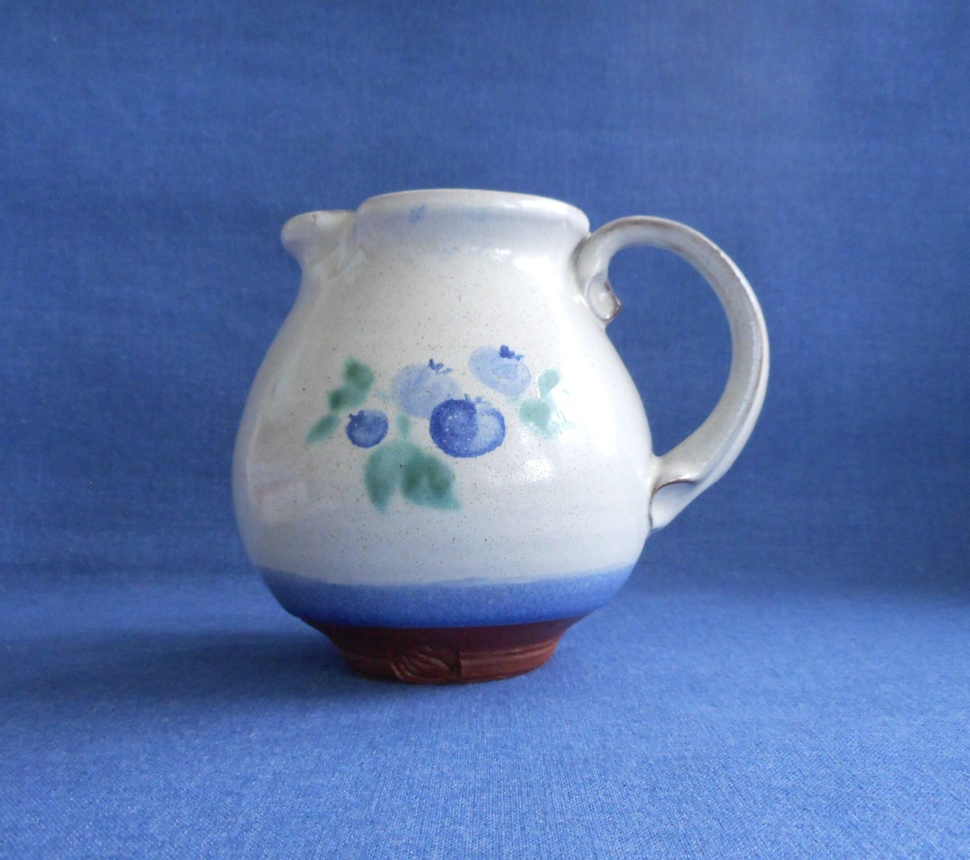 Wayne Village Pottery Blueberry Pitcher Maine 1978 Etsy