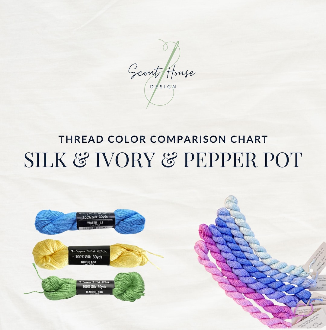 Silk & Ivory, Pepper Pot, Thread Color Comparison Chart, Needlepoint ...