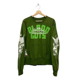 Blac Label Pink ‘BLOOD GUTS’ Sleeve Print Crewneck Sweatshirt Size Medium