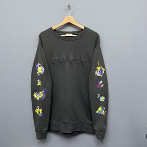 Splatoon 3 Video Games Embossed with Sleeve Print Crewneck Sweatshirt Size Medium