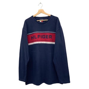 Vintage 90s Tommy Hilfiger Spell Out Crewneck Sweatshirt Size XL Men’s