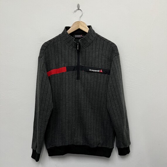 【le coq sportif】 ★ Half Zip Up Sweatshirt ★ Loose Fit Vintage Le Coq Sportif Half Zip Pullover Sweatshirt/size L