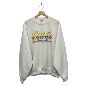 Vintage Florida Sunshine State Crewneck Sweatshirt Size Large Florida Print Pullover Sweater