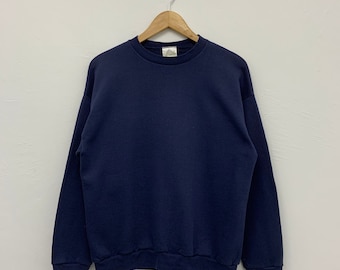 Vintage Tultex schlichtes dunkelblaues Sweatshirt - Größe L