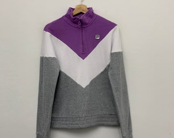 Fila Sweatshirt Vintage Fila Colorblock Half Zip Sweatshirt Size Small Etsy