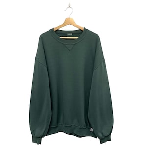Vintage Russell Athletic Plain Green Pullover Crewneck Sweatshirt Size Large