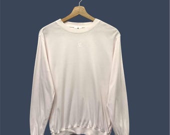 Vintage Courreges Small Logo Embroidered Crewneck Sweatshirt Size S