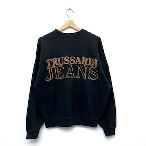Vintage Trussardi Jeans Embroidered Pullover Crewneck Sweatshirt Size Large