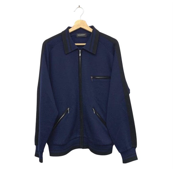 ジャケット Saint Laurent full-zip wool jacket Vintage Yves Saint Laurent YSL Wool Full Zip Jacket Large