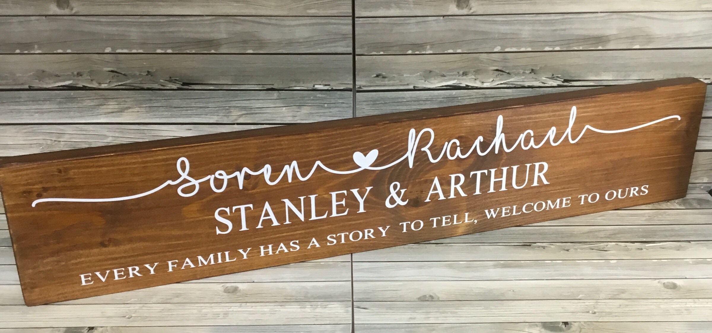 Personalised rustic handcrafted wooden stained wall plaque. Etsy