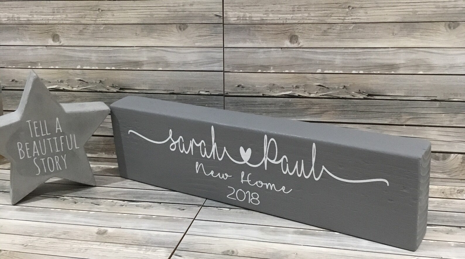 Personalised wooden freestanding plaque. New home / Etsy