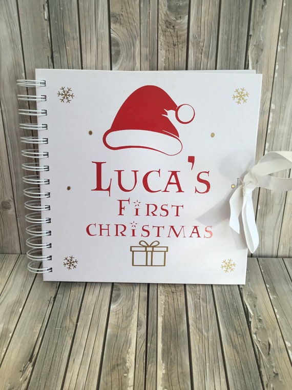 Personalised Baby's First Christmas Memory Book, Personalised