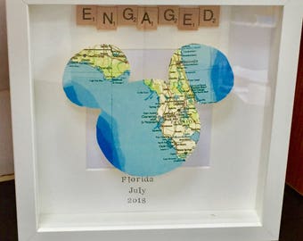 Personalised engagement frame, engagement gift for best friend, disney gift, best friend, marriage, mickey mouse, scrabble frame,