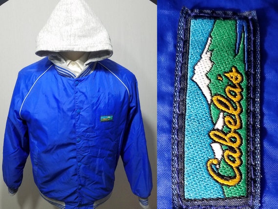 Vintage 80s Cabelas Hooded Nylon Jacket - S - M -… - image 1